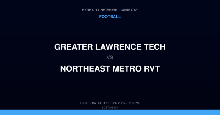 Greater Lawrence Tech vs. Northeast Metro RVT — Football Game Day — Andover, MA — Oct 24, 2026