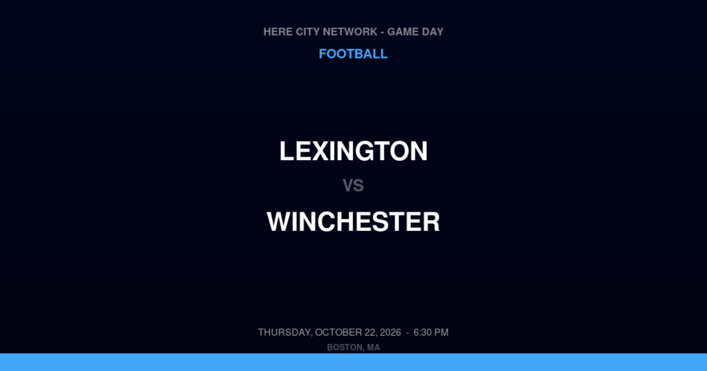 Lexington vs. Winchester — Football Game Day — Winchester, MA — Oct 22, 2026