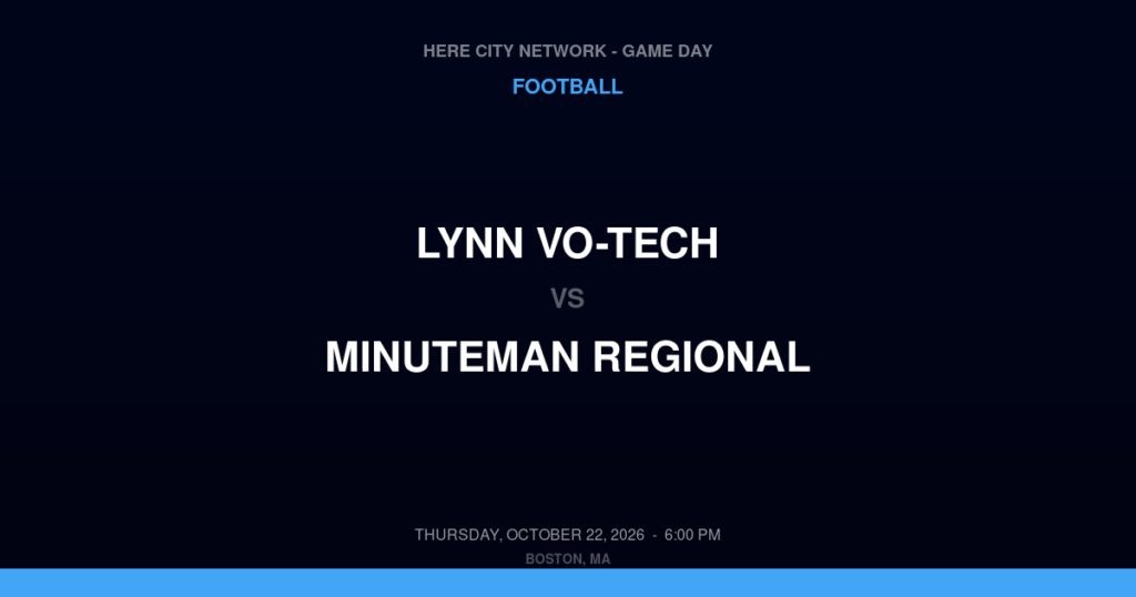 Lynn Vo-Tech vs. Minuteman Regional — Football Game Day — Lexington, MA — Oct 22, 2026