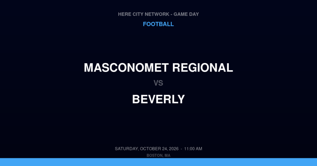 Masconomet Regional vs. Beverly — Football Game Day — Beverly, MA — Oct 24, 2026