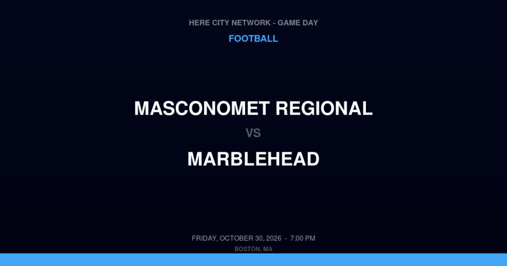 Masconomet Regional vs. Marblehead — Football Game Day — Marblehead, MA — Oct 30, 2026
