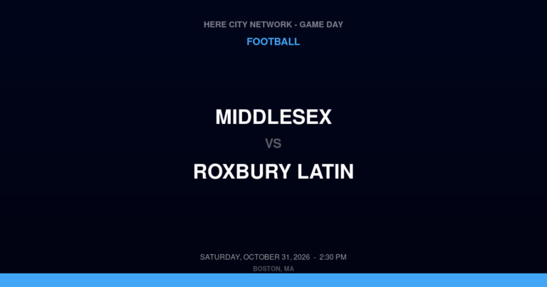 Middlesex vs. Roxbury Latin — Football Game Day — West Roxbury, MA — Oct 31, 2026