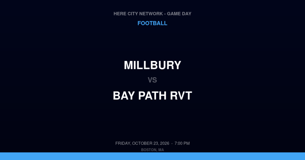 Millbury vs. Bay Path RVT — Football Game Day — Charlton, MA — Oct 23, 2026