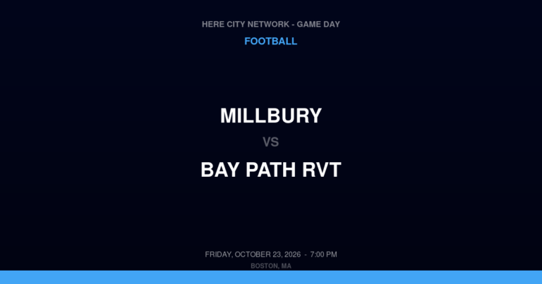 Millbury vs. Bay Path RVT — Football Game Day — Charlton, MA — Oct 23, 2026