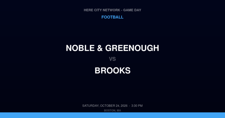 Noble & Greenough vs. Brooks — Football Game Day — North Andover, MA — Oct 24, 2026