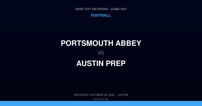 Portsmouth Abbey vs. Austin Prep — Football Game Day — Reading, MA — Oct 24, 2026