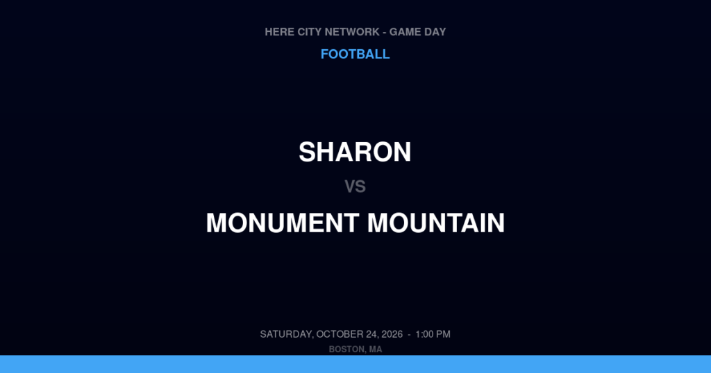 Sharon vs. Monument Mountain — Football Game Day — Great Barrington, MA — Oct 24, 2026